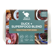 duck raw dog food, complete, balanced, grain free made with human-grade premium meat