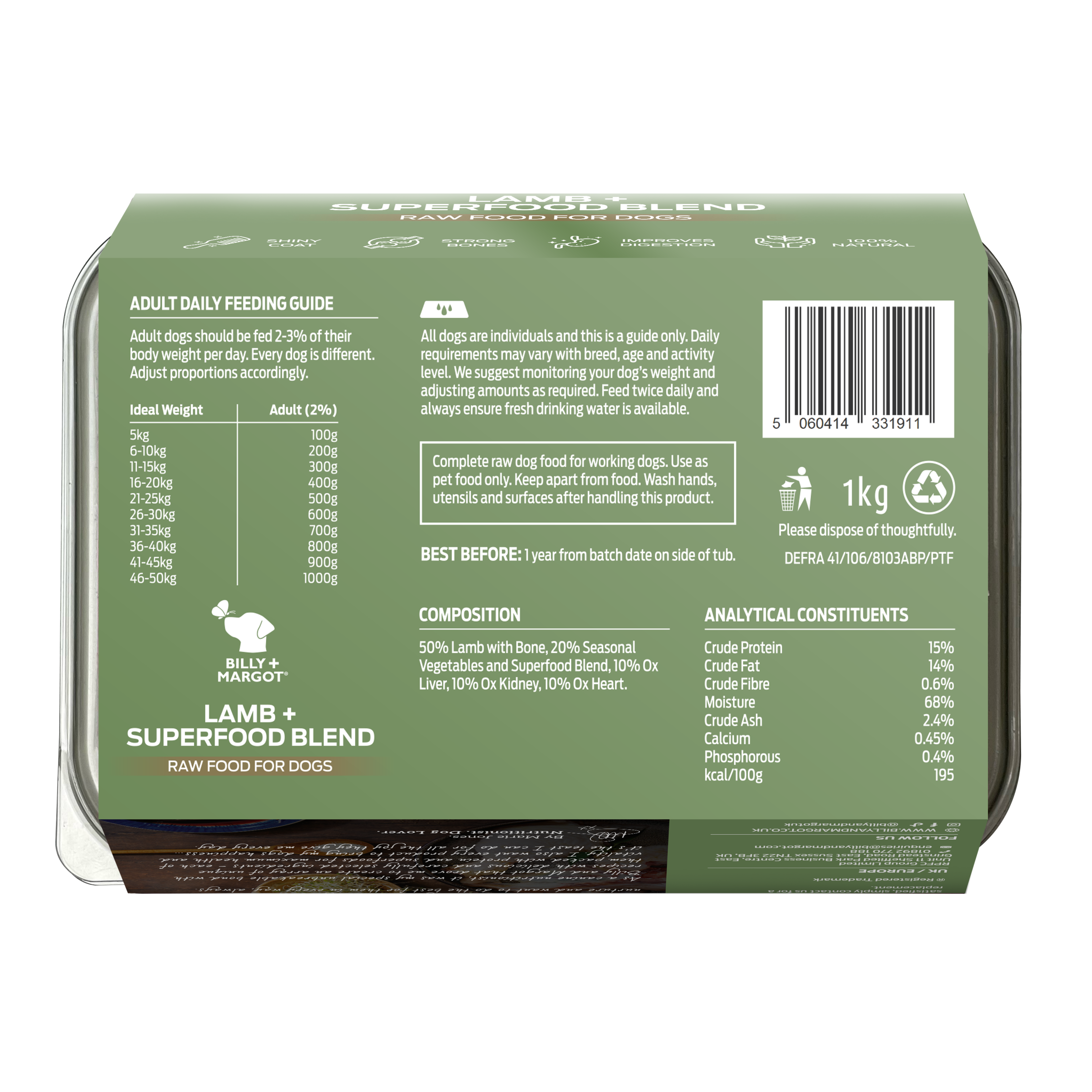 lamb and superfoods raw dog food