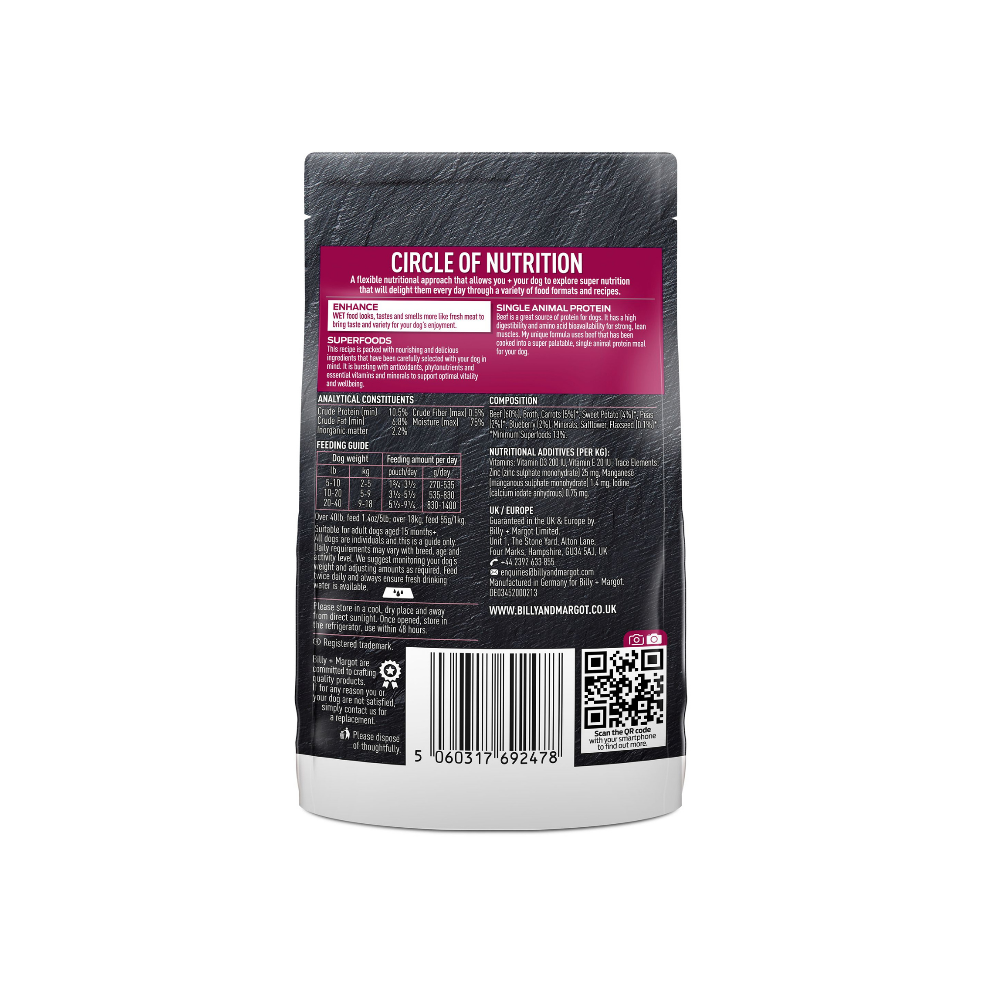 beef grain free wet dog food pouches