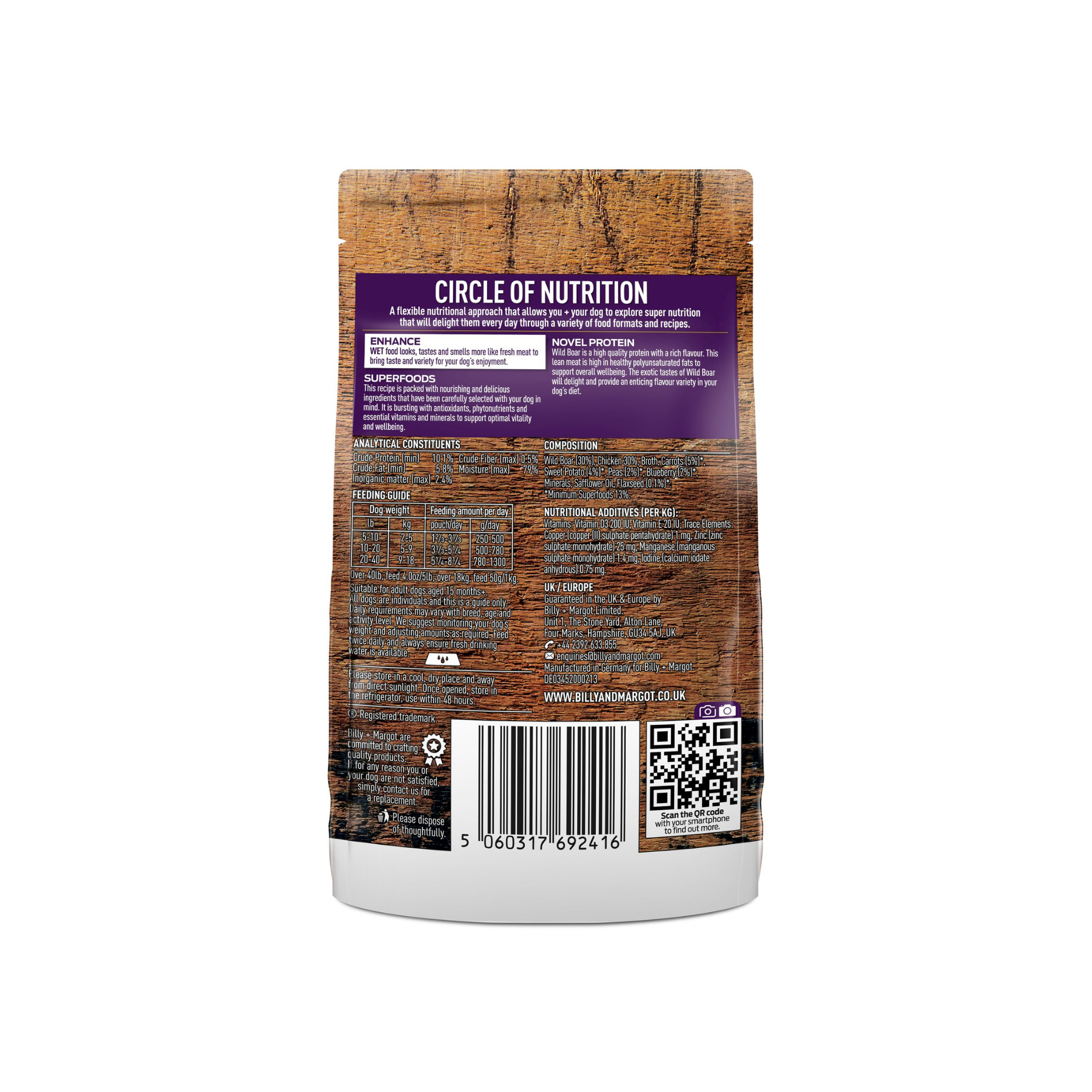 Wild Boar Grain Free Wet Dog Food 12 Pouches Billy Margot